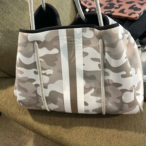 Haute Shore Camouflage Tote Bag in Cream and Tan